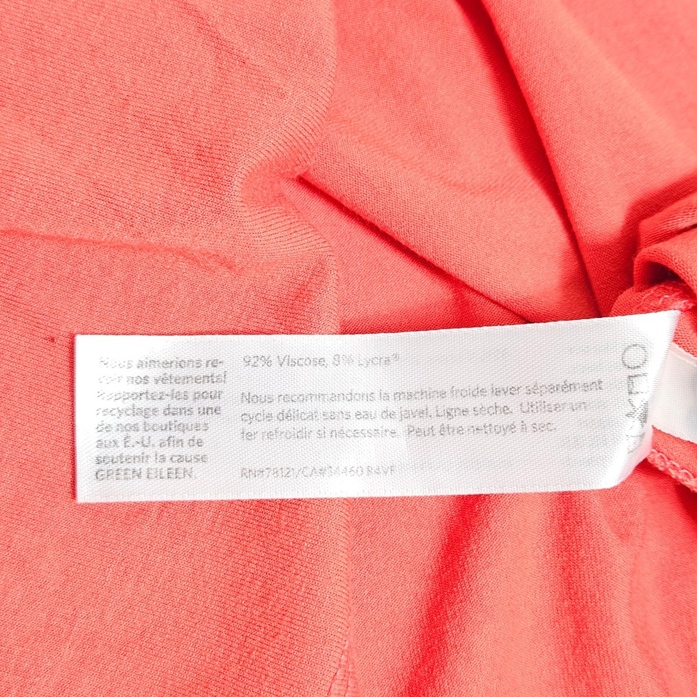 Eileen Fisher Womens Jersey Knit Top Minimalist Relaxed Capsule Coral Orange L - Picture 5 of 9
